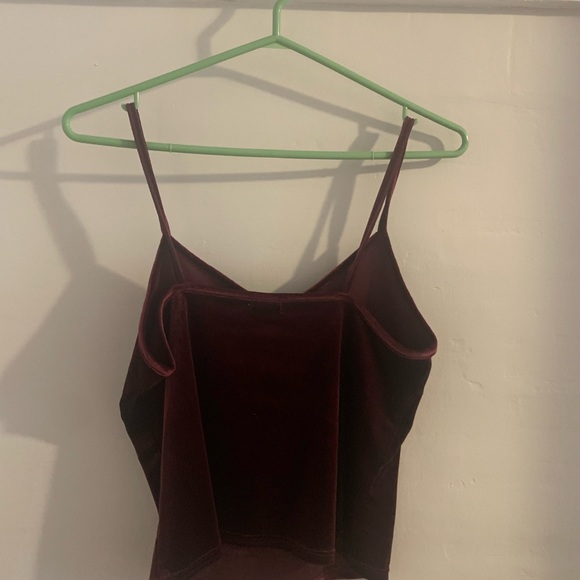Garage Maroon Velvet Tank Top - Picture 2 of 4